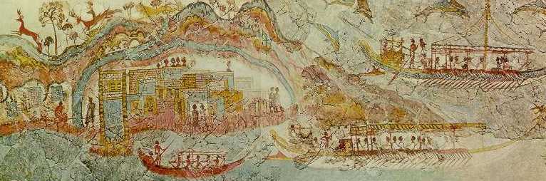 Escena de Akrotiri, la Atlántida minoica