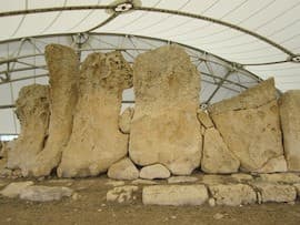 Megalito de la pared del templo de Ħaġar Qim
