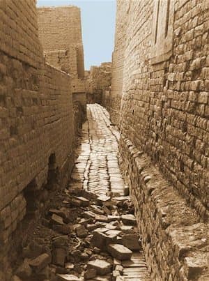 Calle del sitio arqueológico de Harappa